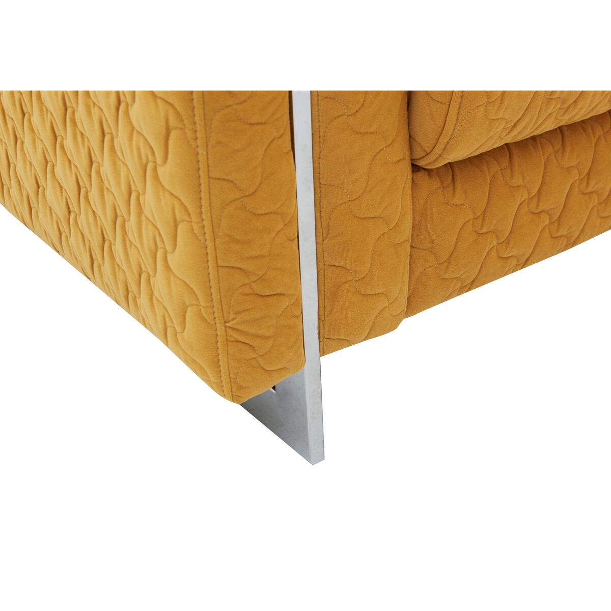 Sofisticat 2 Seater Classic Back Fabric Sofa - Yellow – image 7