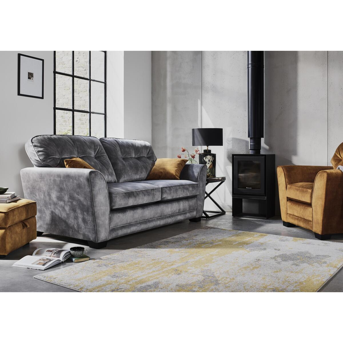 Nelly 3 Seater Fabric Sofa - Pink – image 2