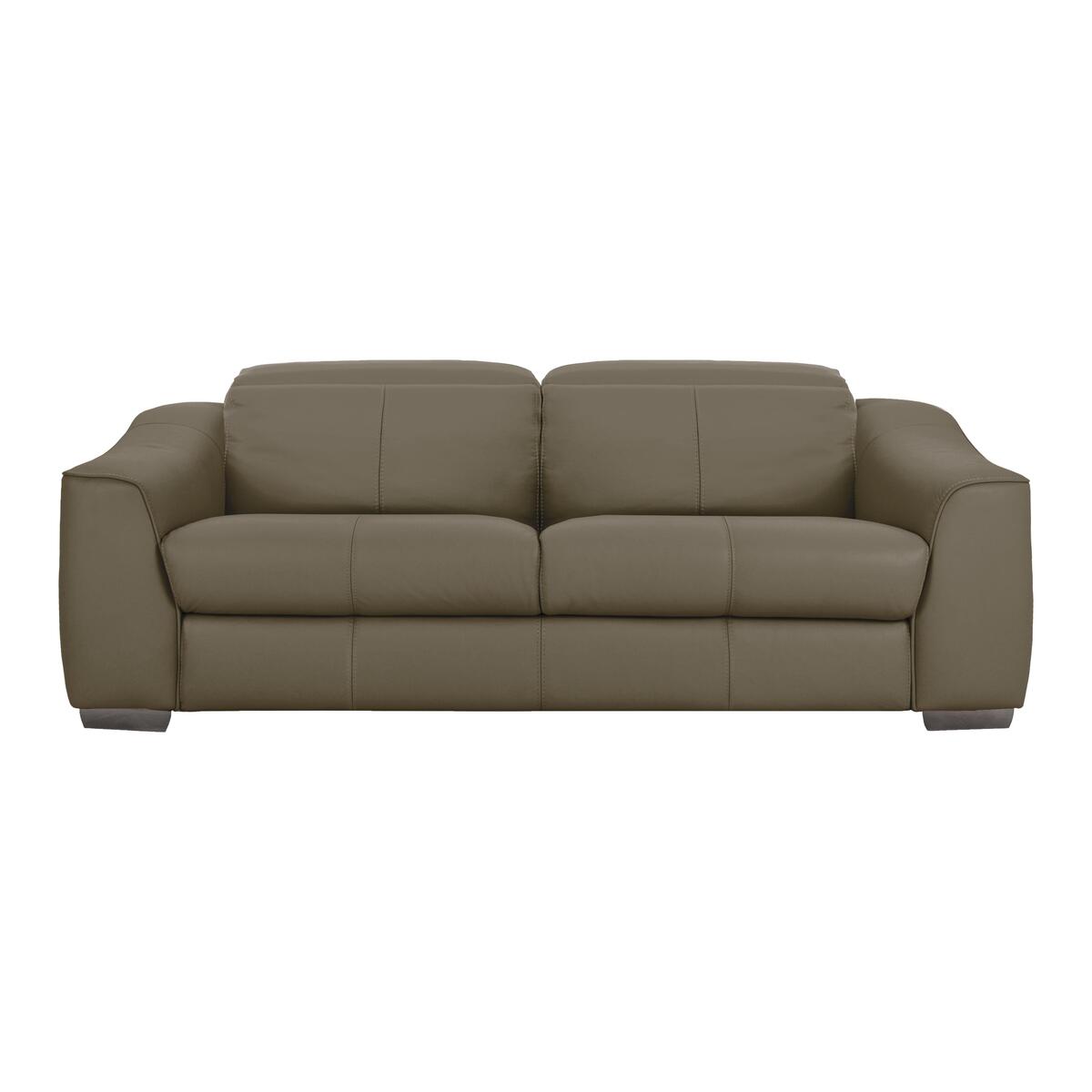 Xavier 3 Seater Leather Power Recliner Sofa with Power Headrests - Grey- World of Leather – image 1