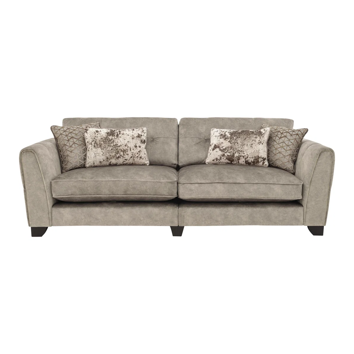Ariana 4 Seater Classic Back Fabric Sofa - Beige – image 1