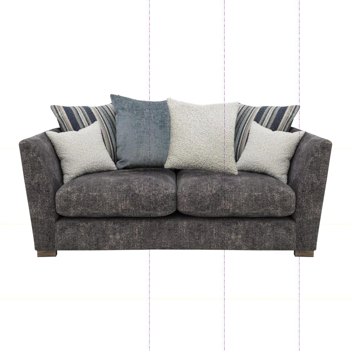Nautical 2 Seater Scatter Back Sofa - Grey