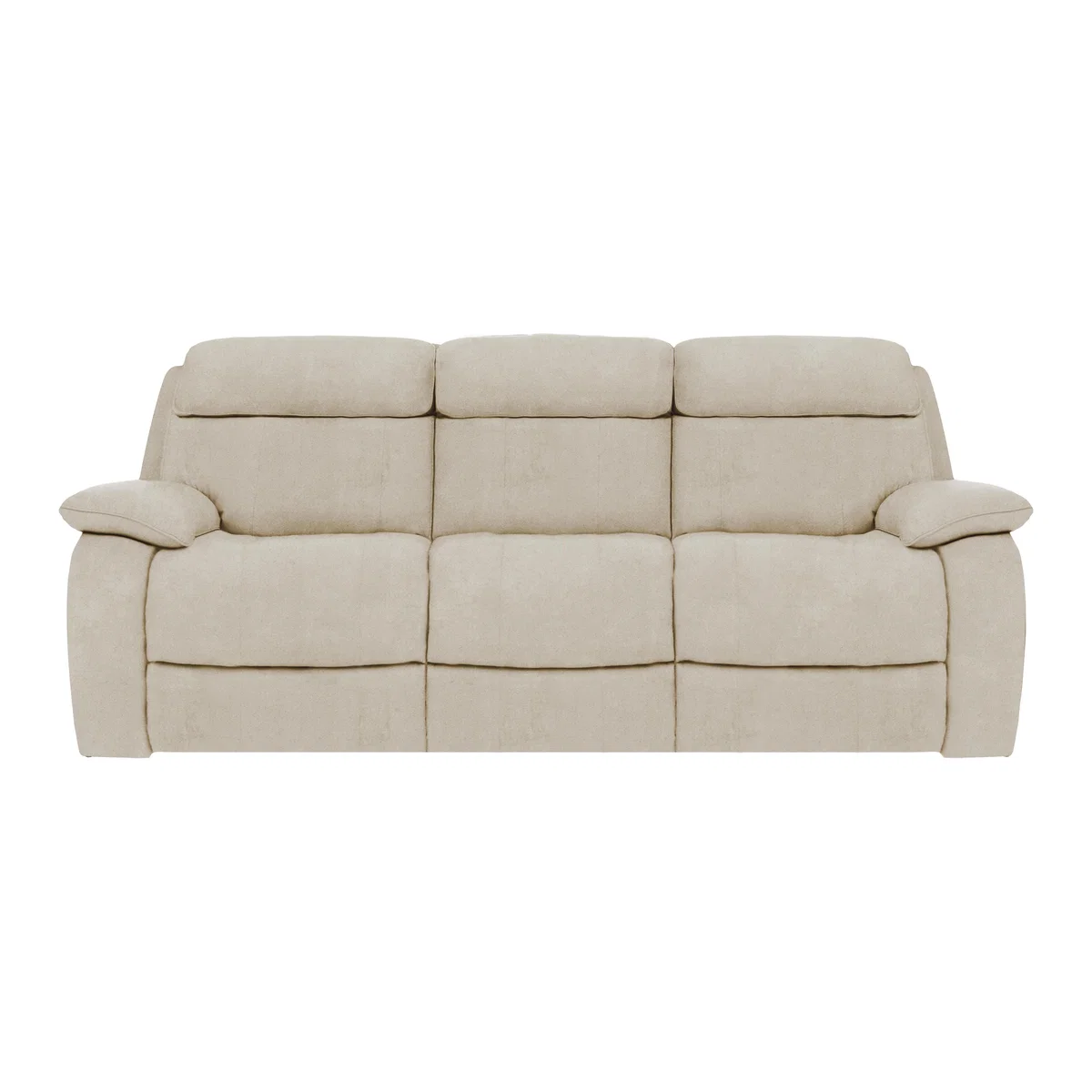 Moreno 3 Seater Fabric Manual Recliner Sofa - Beige - By Furniture Village – image 1