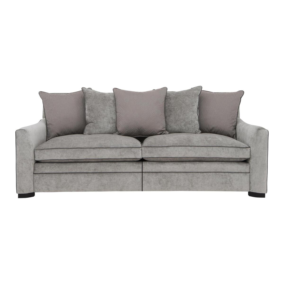 Duresta - The Prestige Collection Bayswater 4 Seater Fabric Split Scatter Back Sofa - Grey – image 1