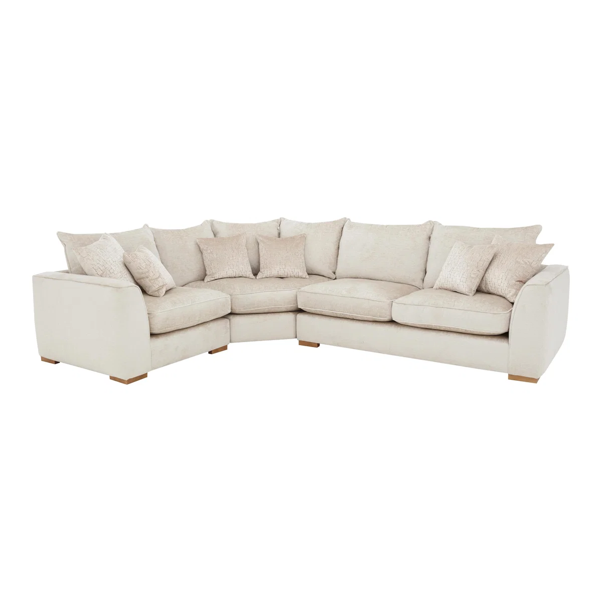 Lush Classic Back Fabric Corner Sofa - Cream