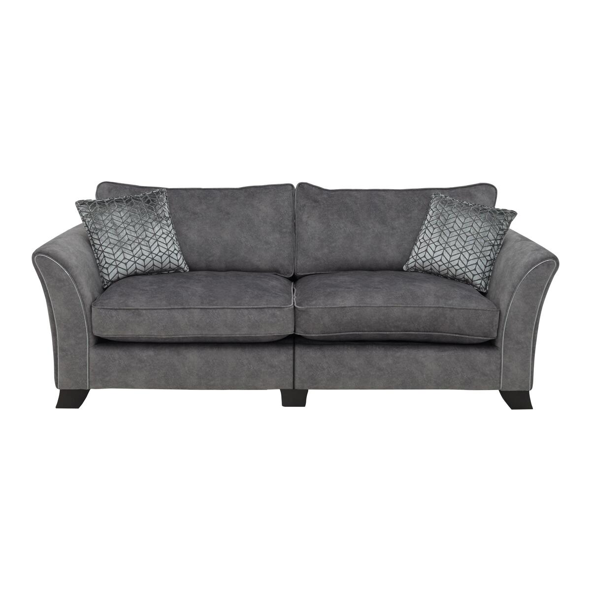 Amora 4 Seater Fabric Split Classic Back Sofa - Grey – image 1