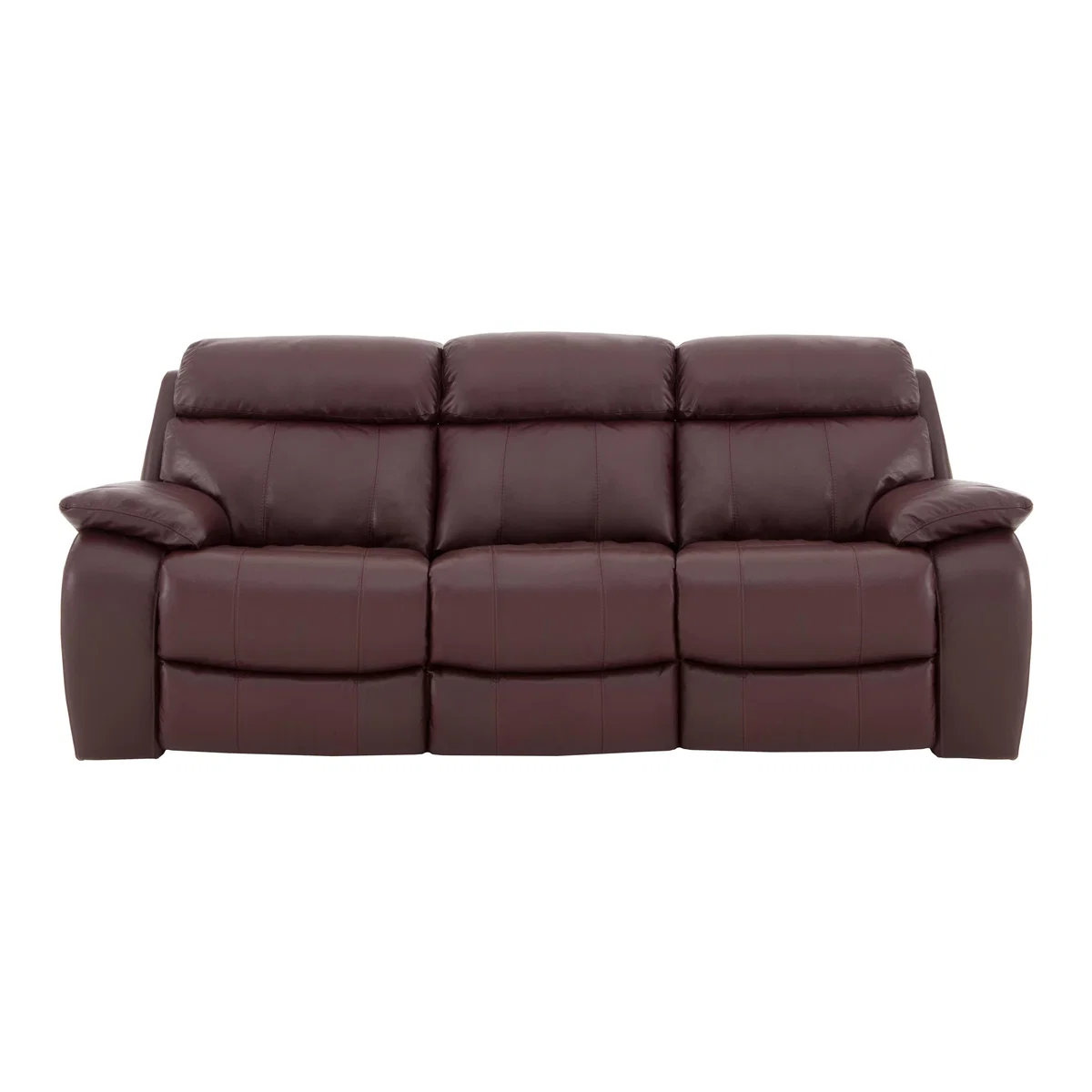 Moreno 3 Seater Leather Manual Recliner Sofa - Red- World of Leather