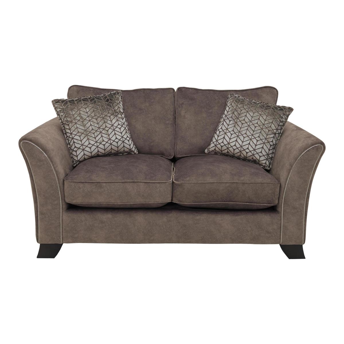 Amora 2 Seater Fabric Classic Back Sofa - Brown - By Furniture Village – image 1