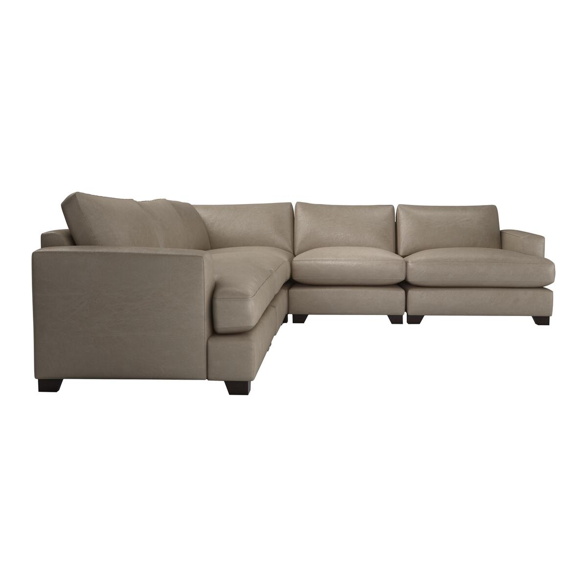 The Lounge Co. - Lorrie Large Leather Corner Sofa - Grey – image 1