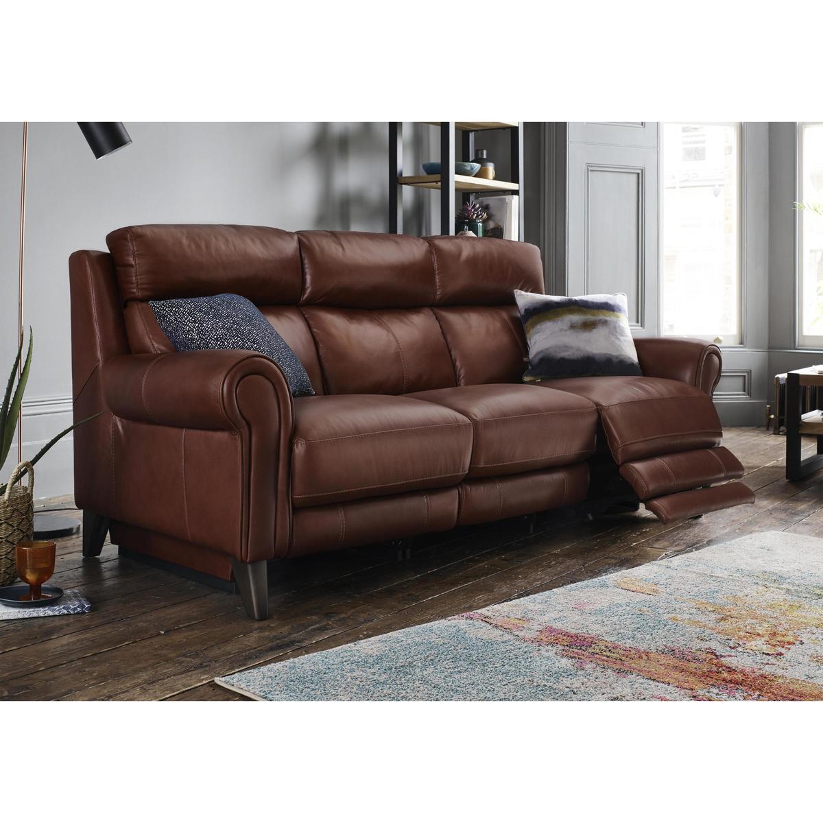 World of Leather - Relax Station Easy 3 Seater Leather Power Recliner Sofa with Power Headrests – image 2