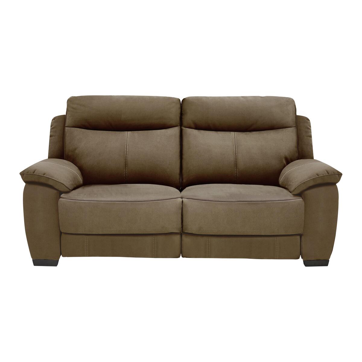 Starlight Express 2 Seater Fabric Recliner Sofa - Brown
