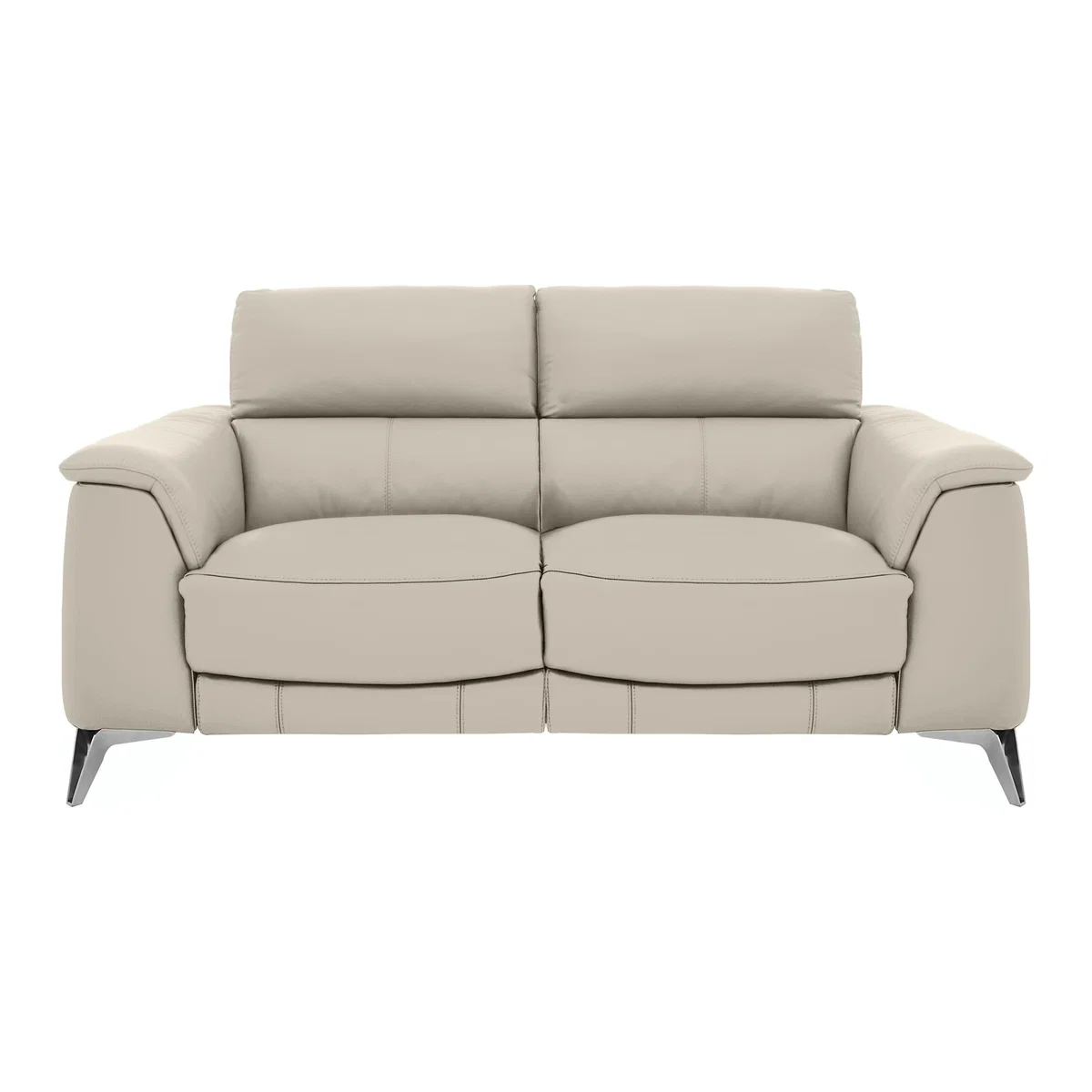 Odyssey 2 Seater Leather Static Sofa - Silver- World of Leather – image 1