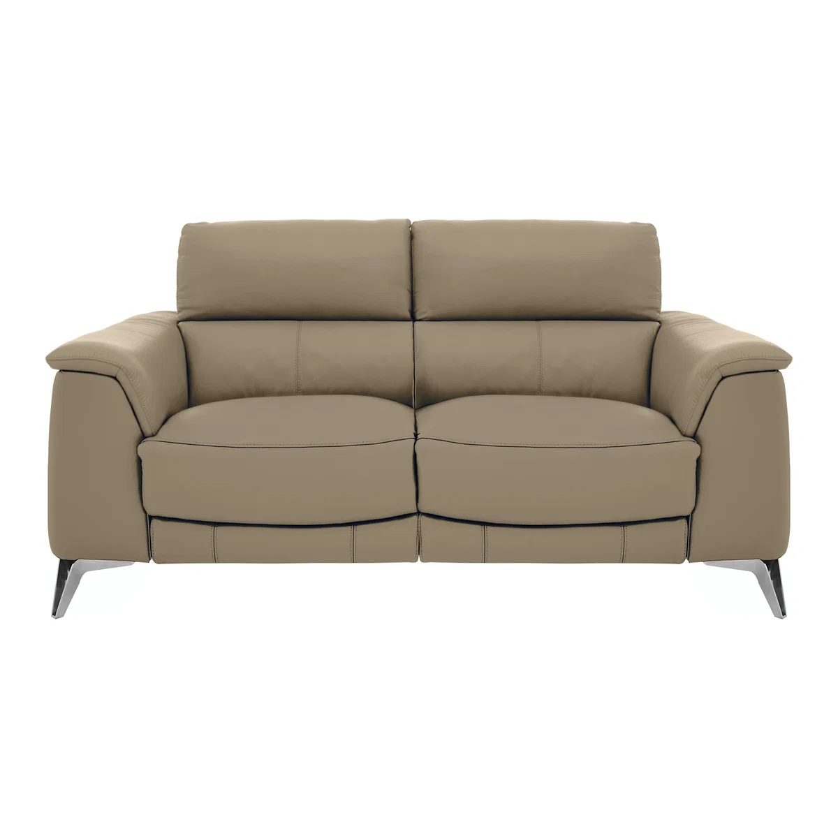 Odyssey 2 Seater Leather Recliner Sofa with Power Headrests - Beige- World of Leather – image 1