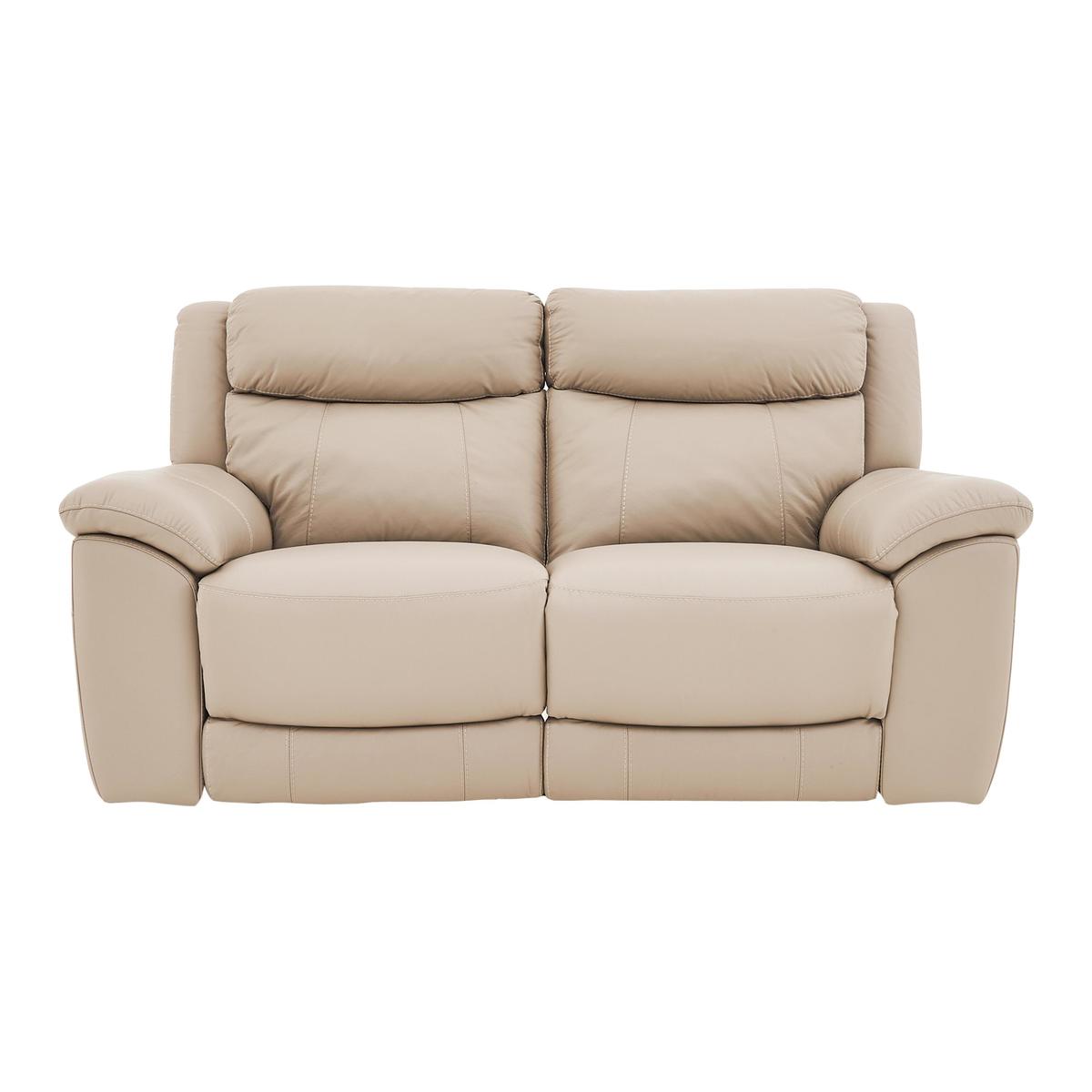 World of Leather - Bounce 2 Seater Leather Manual Recliner Sofa - Beige – image 1