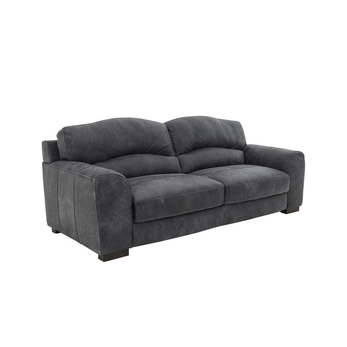 Castella 3 Seater Leather Sofa - Black - By Furniture Village – image 5