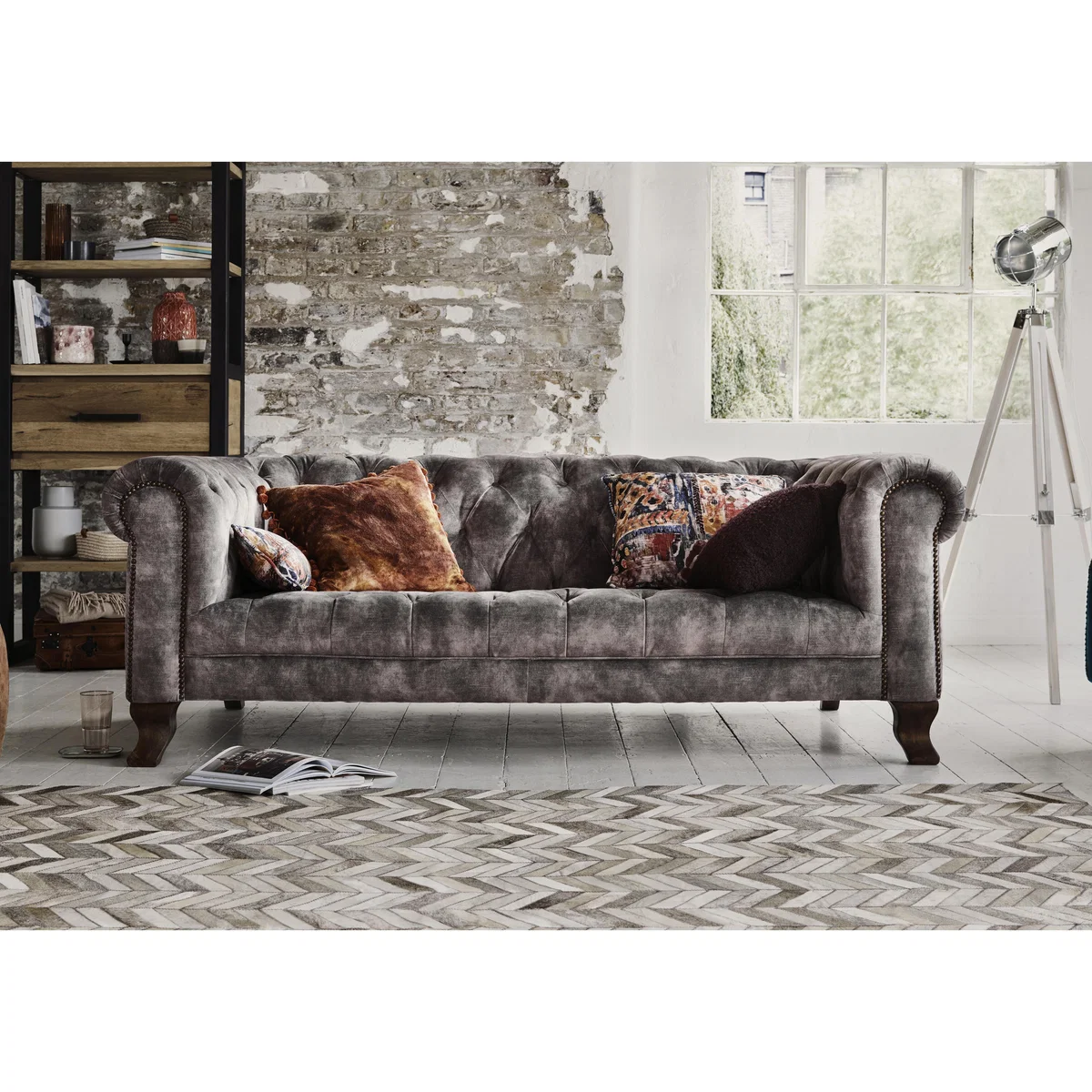 Alexander and James - Camden Collection Hampton 3 Seater Fabric Sofa - Grey – image 2