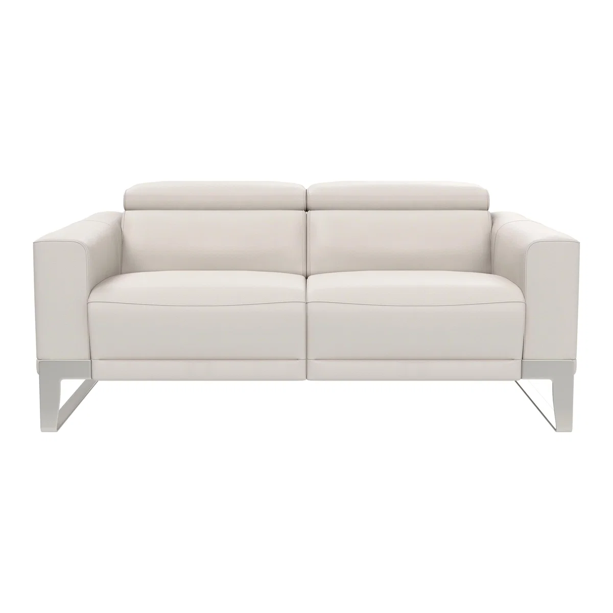 Nicoletti - Azione 2.5 Seater Leather Sofa with Ratchet Headrest - White – image 1