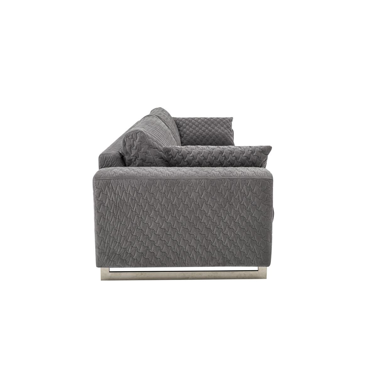 Sofisticat 4 Seater Classic Back Fabric Sofa - Yellow – image 5