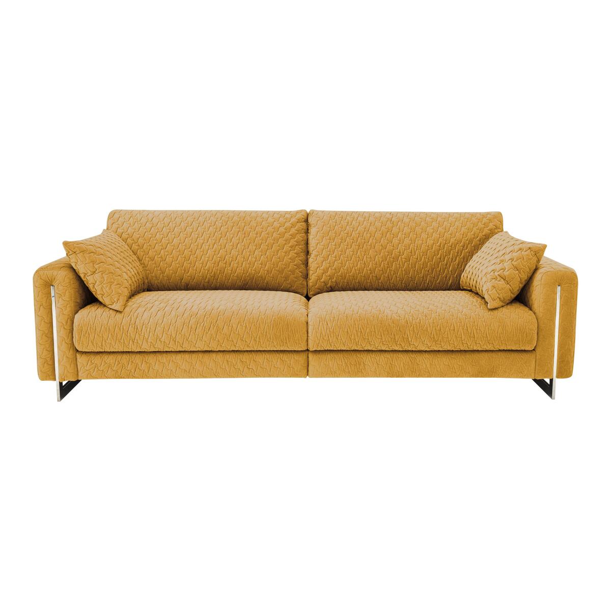 Sofisticat 4 Seater Classic Back Fabric Sofa - Yellow – image 1