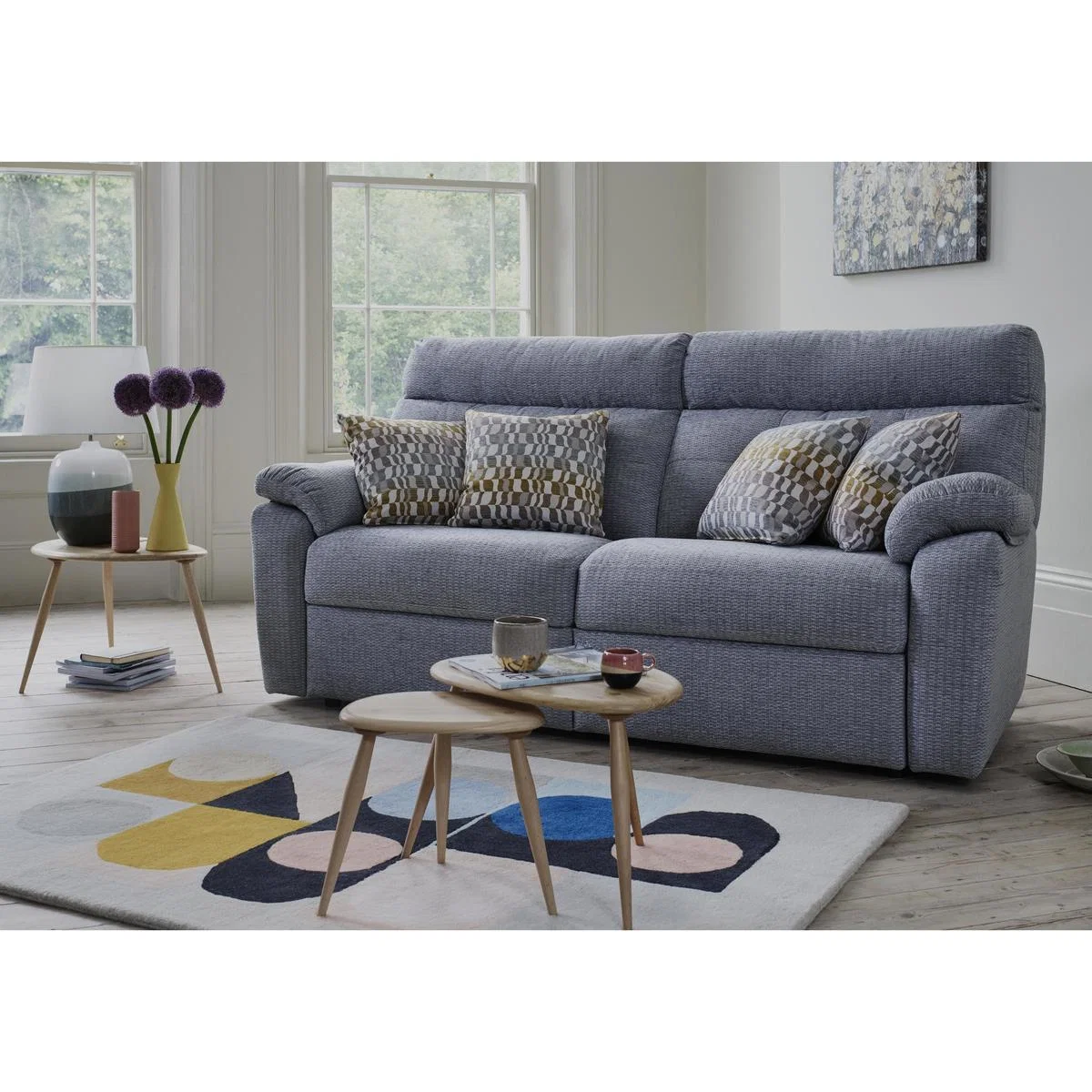 G Plan - Miller 2 Seater Fabric Manual Recliner Sofa - Beige – image 2
