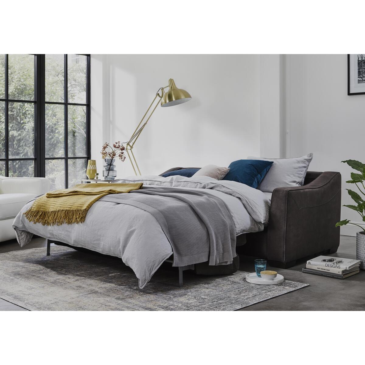 Optimus 3 Seater Fabric Sofabed with Memory Foam Mattress – image 3