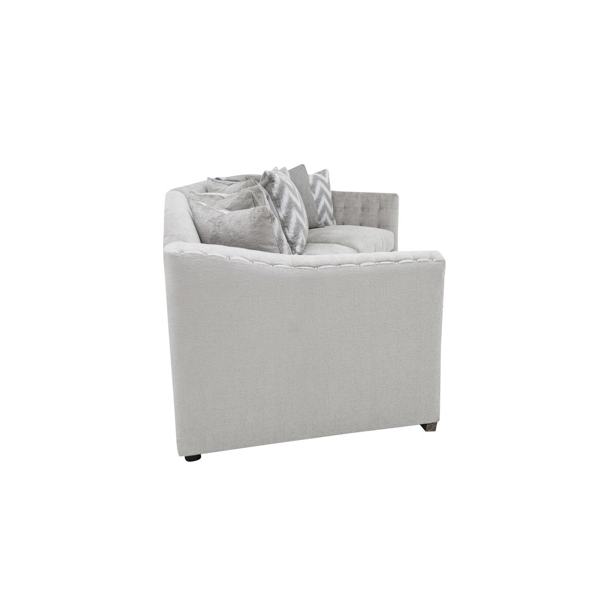 Devine Curved Pillow Back Fabric Sofa - By Furniture Village – image 5