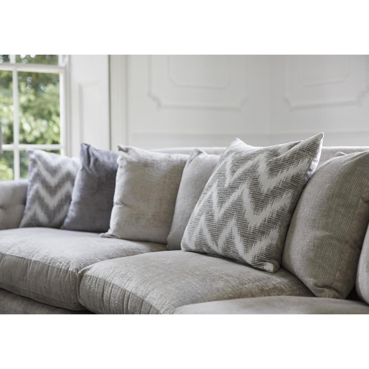 Devine Curved Pillow Back Fabric Sofa - By Furniture Village – image 9