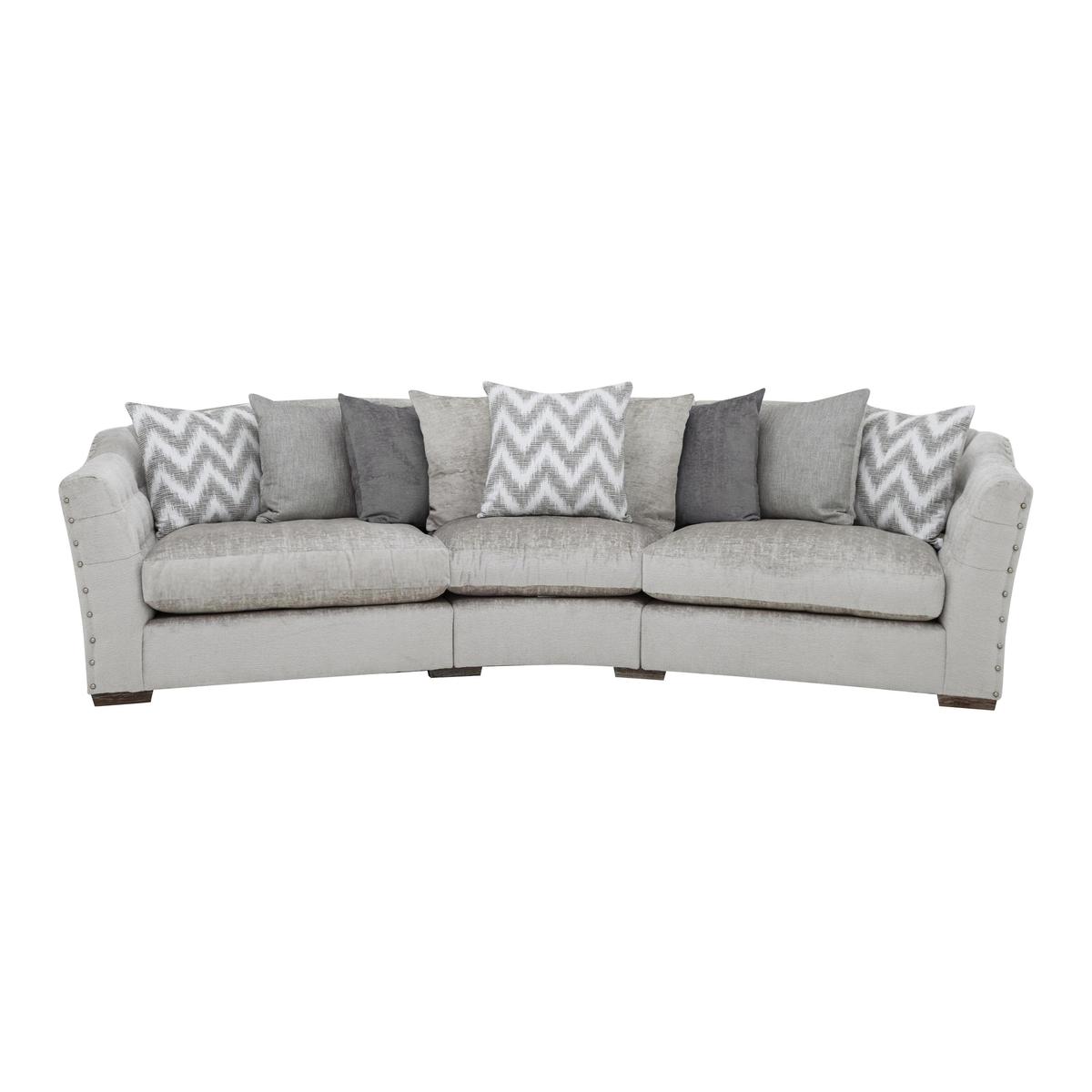 Devine Curved Pillow Back Fabric Sofa - By Furniture Village – image 2
