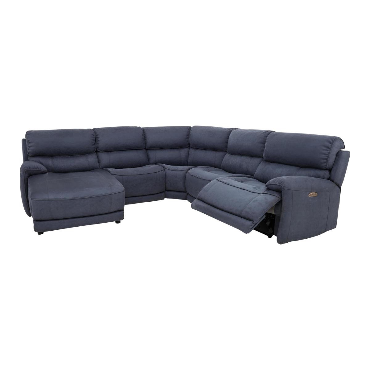 Link Fabric Corner Chaise Power Sofa - Blue - By Furniture Village – image 2