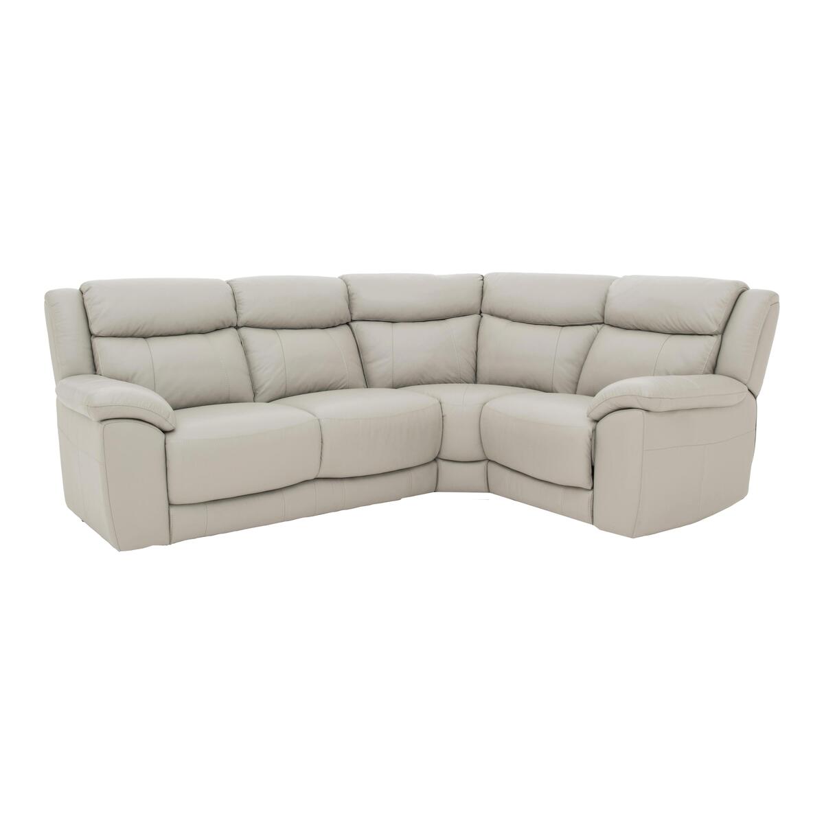 Bounce Compact Leather Corner Sofa - Grey- World of Leather