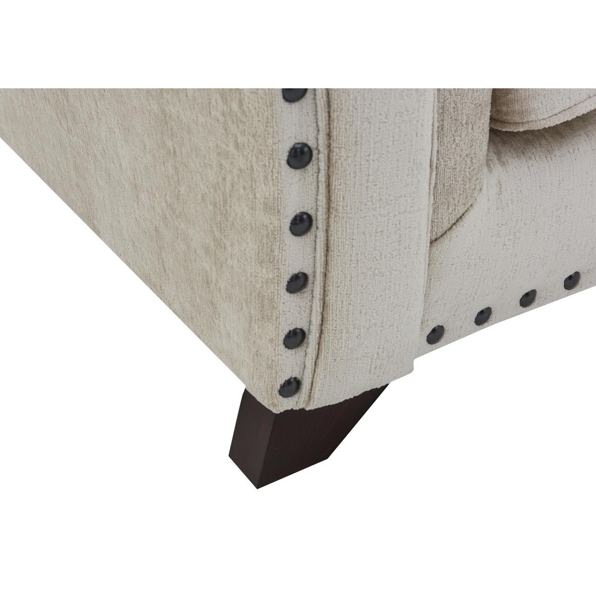 Holly 3 Seater Pillow Back Fabric Sofa with studs - Cream - By Furniture Village – image 4
