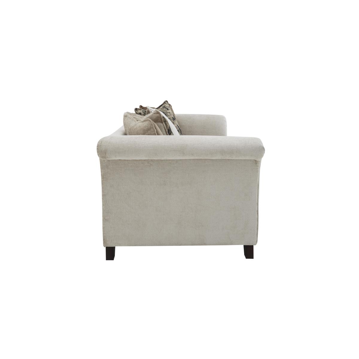 Holly 3 Seater Pillow Back Fabric Sofa with studs - Cream - By Furniture Village – image 5