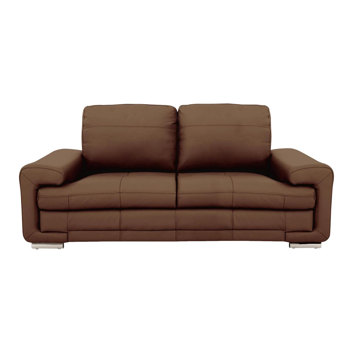 Gamma 3 Seater Leather Sofa - Brown – image 1