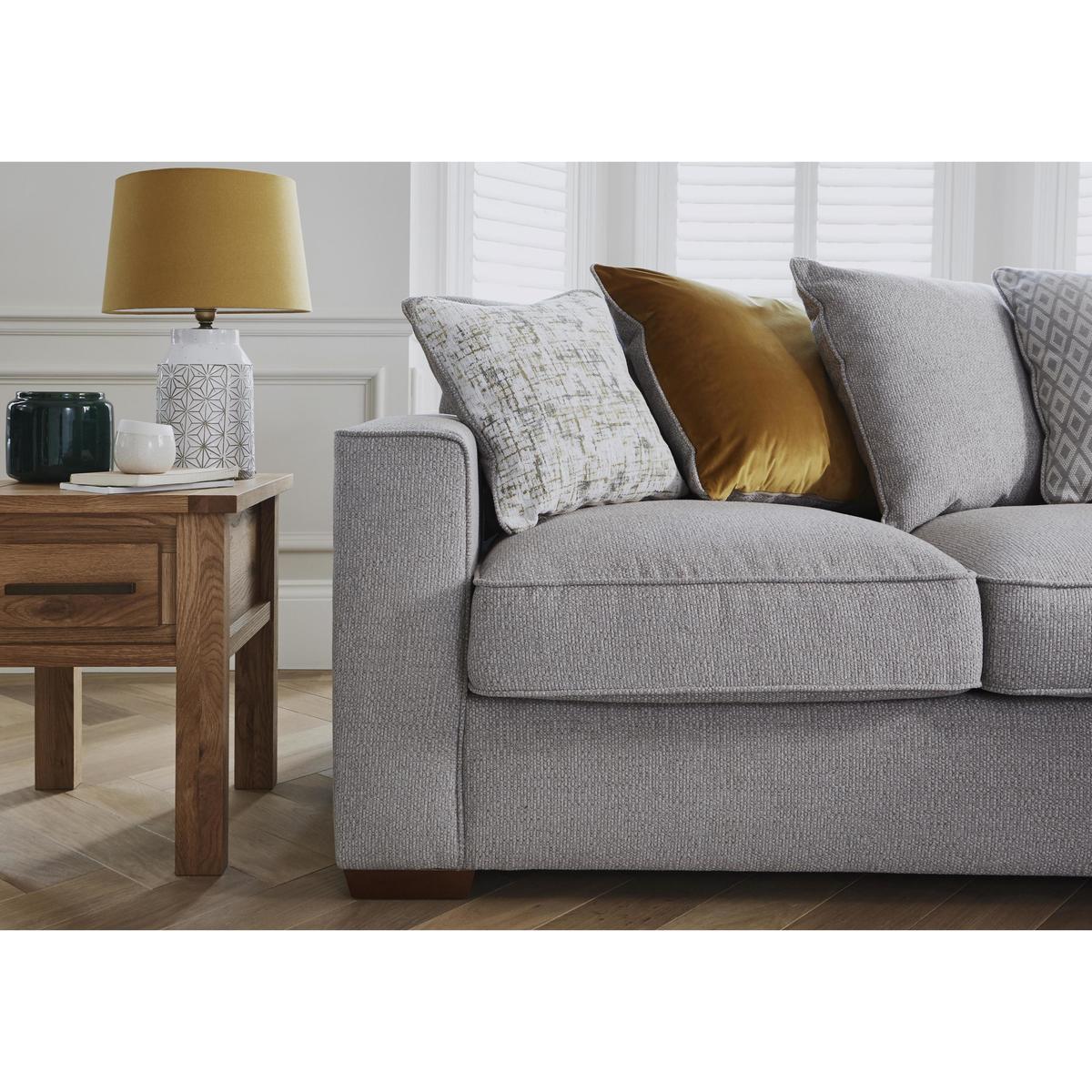 Comfi Fabric Pillow Back Corner Sofa with Chaise End Sofa Bed - Grey - By Furniture Village – image 5