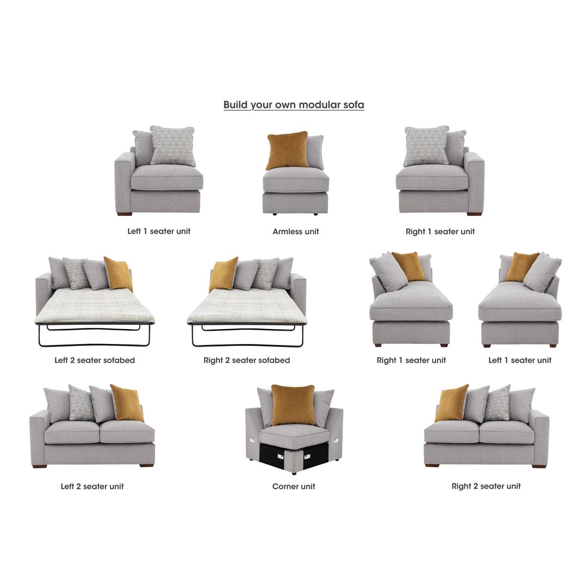 Comfi Fabric Pillow Back Corner Sofa with Chaise End Sofa Bed - Grey - By Furniture Village – image 7