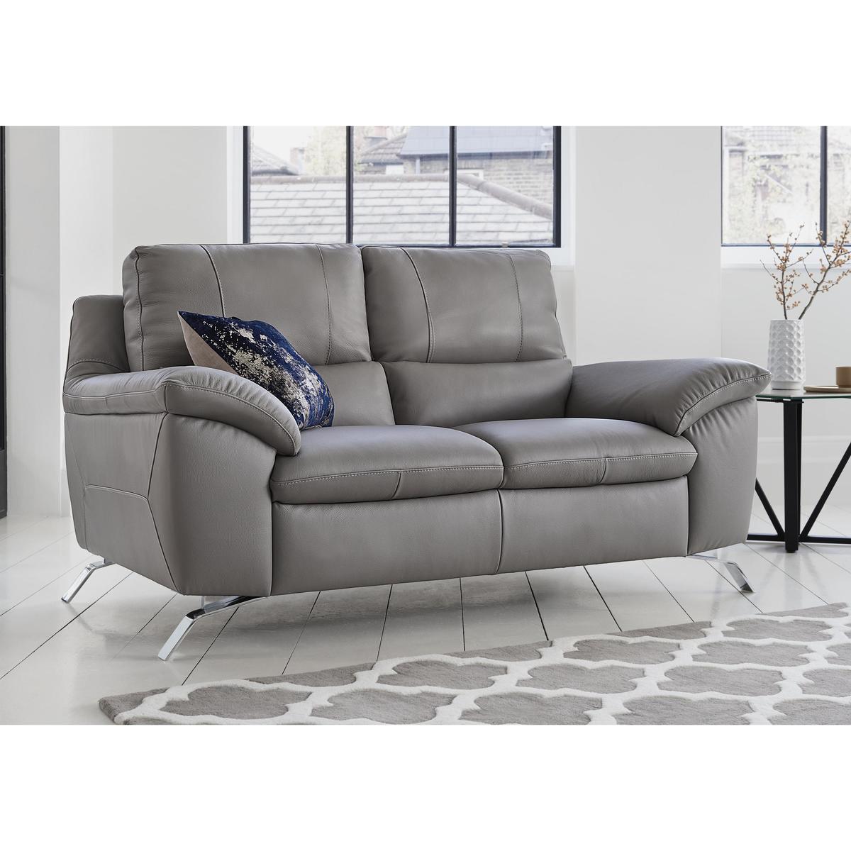 Apulia 2 Seater Leather Power Recliner Sofa - Beige - By Furniture Village – image 2