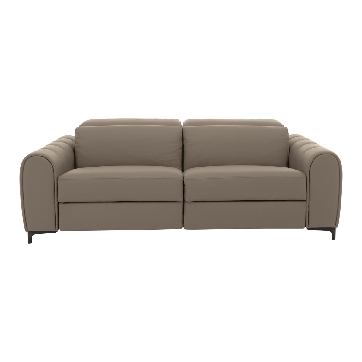 Nicoletti - Azzurro 3 Seater Leather Power Recliner Sofa - Beige