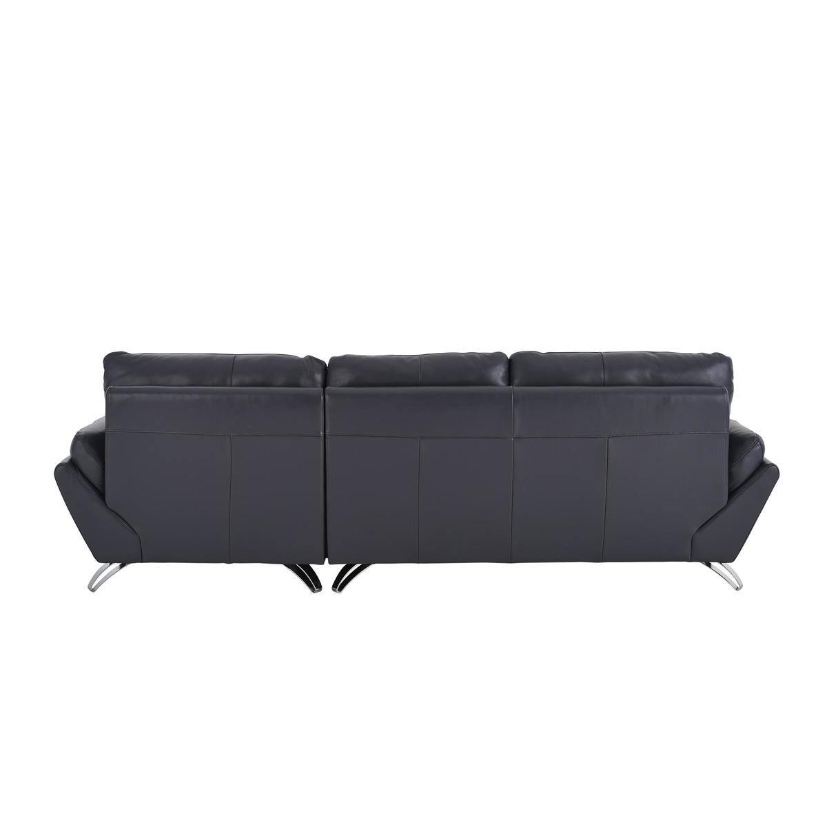 Salvador Leather Corner Chaise Sofa - Black - By Furniture Village – image 5