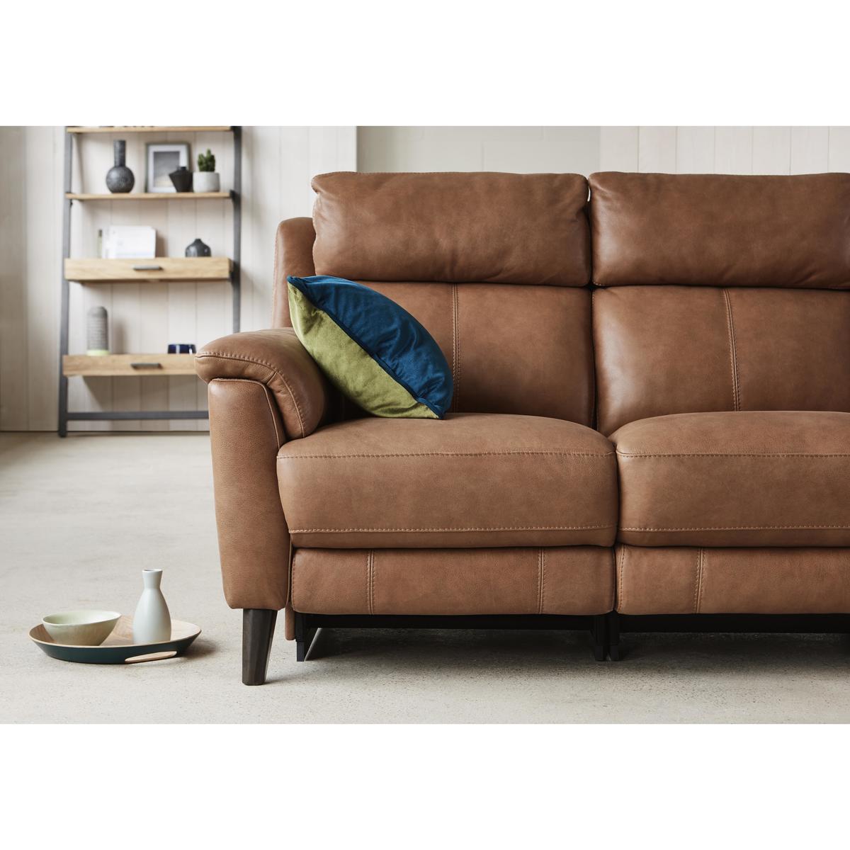 World of Leather - Canyon 3 Seater Leather Power Recliner Sofa - Brown – image 5