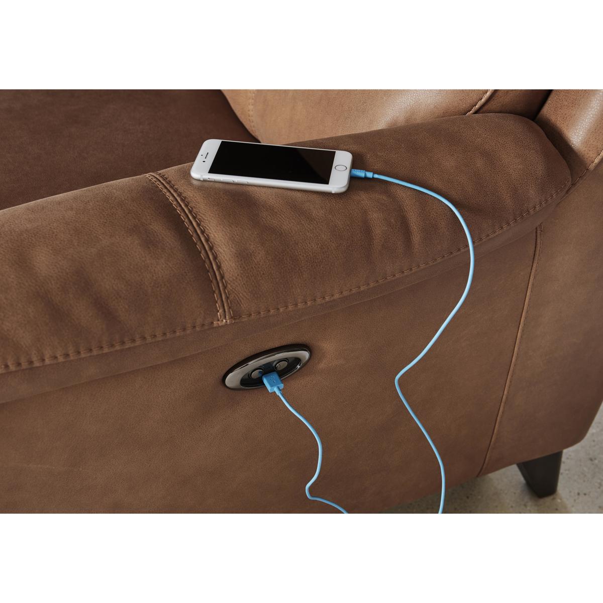 World of Leather - Canyon 3 Seater Leather Power Recliner Sofa - Brown – image 6