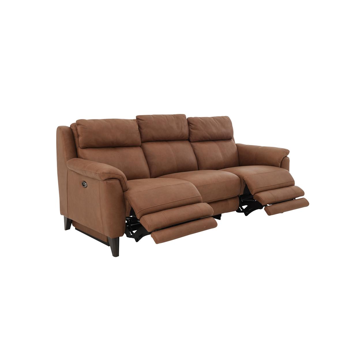 World of Leather - Canyon 3 Seater Leather Power Recliner Sofa - Brown – image 9