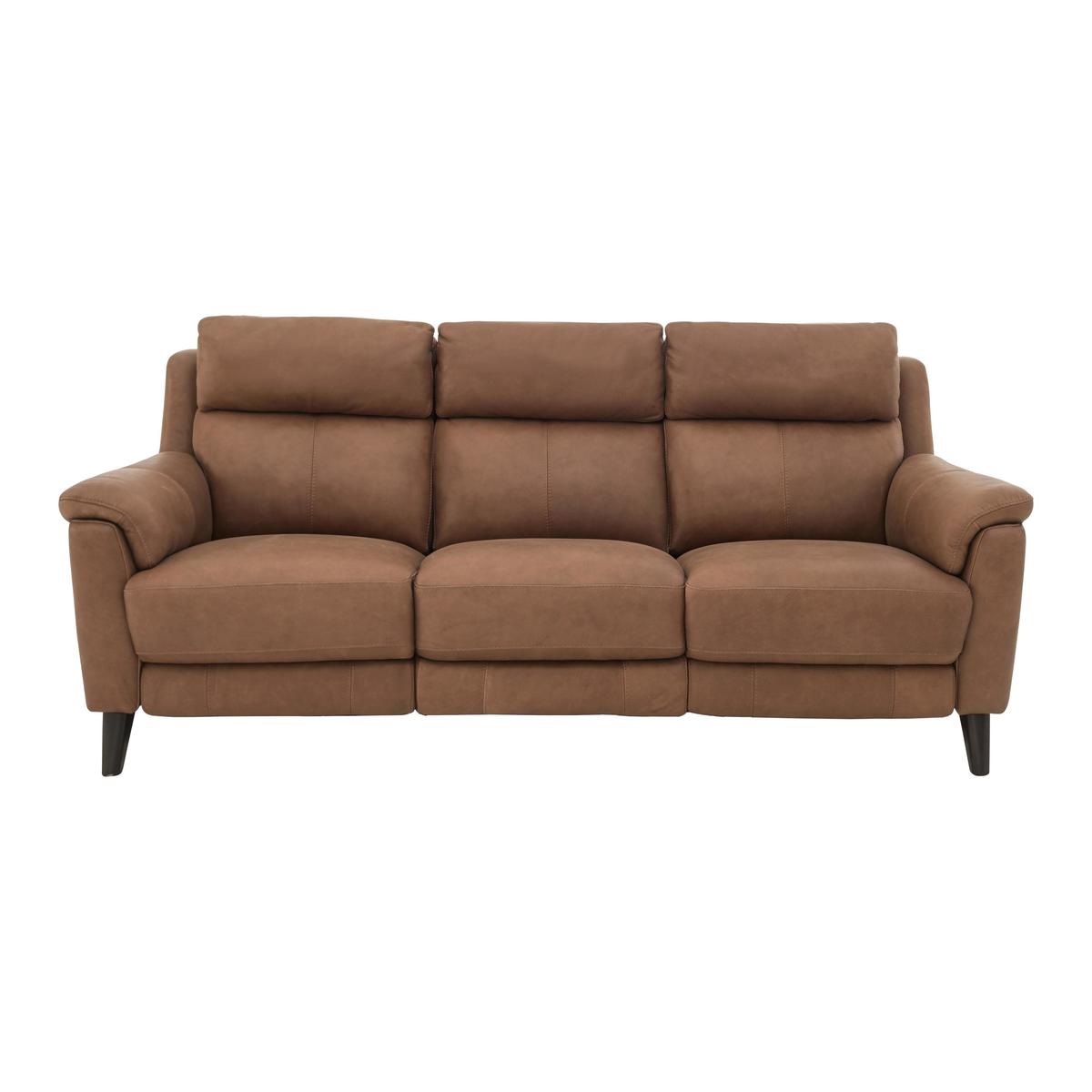 World of Leather - Canyon 3 Seater Leather Power Recliner Sofa - Brown – image 1