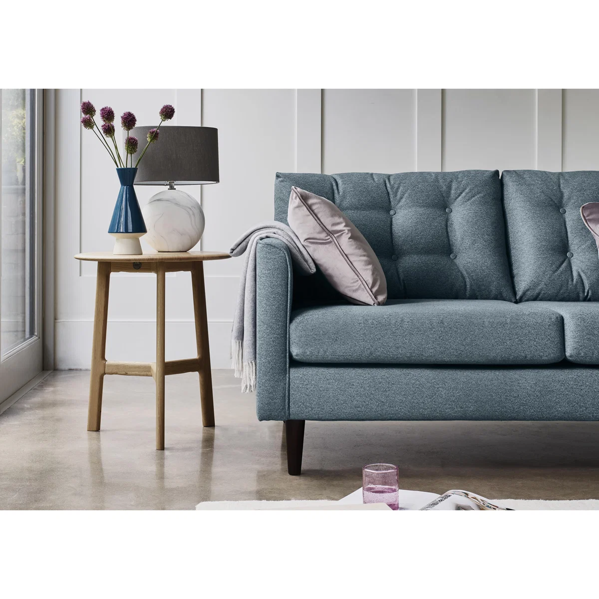 Brick Lane 3 Seater Fabric Sofa - Silver – image 3