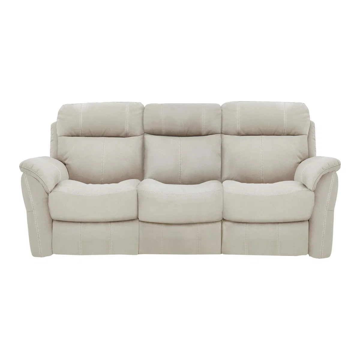 Relax Station Revive 3 Seater Fabric Manual Recliner Sofa - Beige - By Furniture Village – image 1