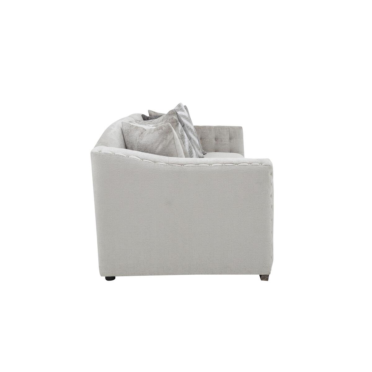 Devine 3 Seater Pillow Back Fabric Split Back Sofa - Mink – image 2