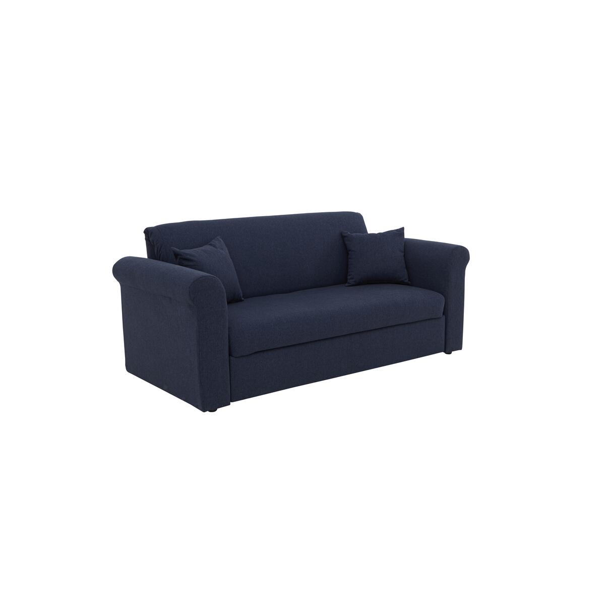 Versatile 2 Seater Fabric Sofa Bed with Scroll Arms - Grey – image 4