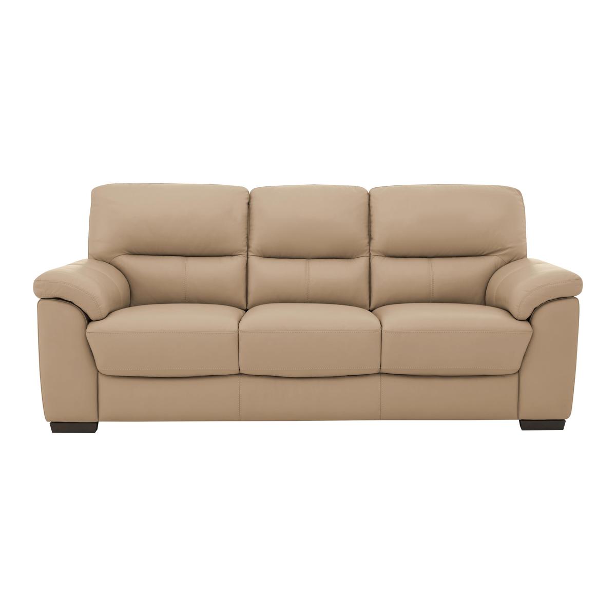 World of Leather - Zinc 3 Seater Leather Sofa - Beige – image 1