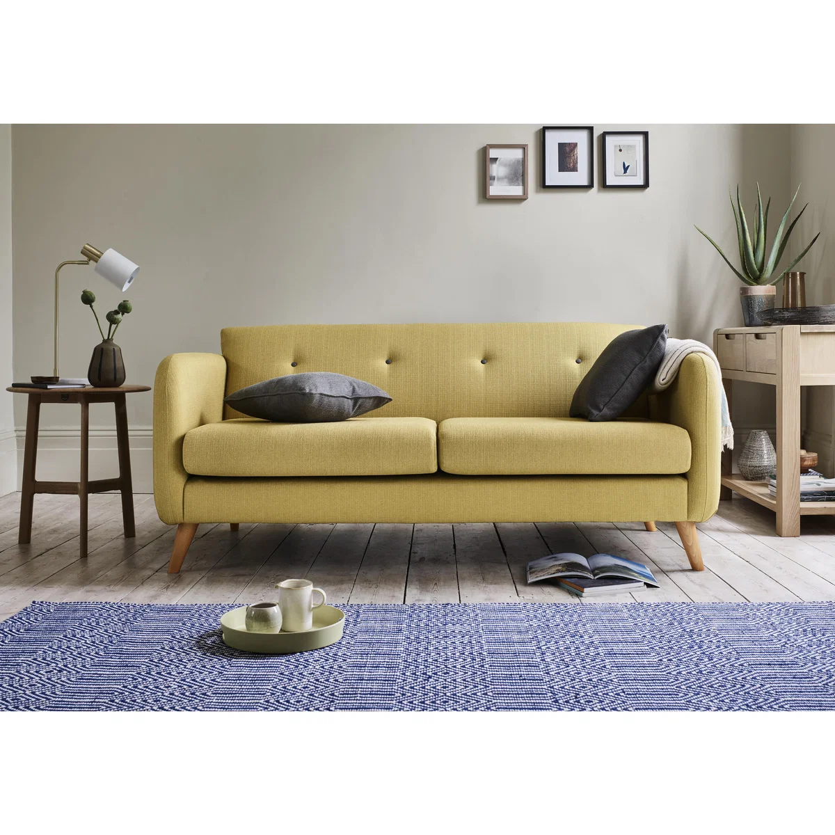 Garrison Lane 3 Seater Fabric Sofa - Silver – image 2