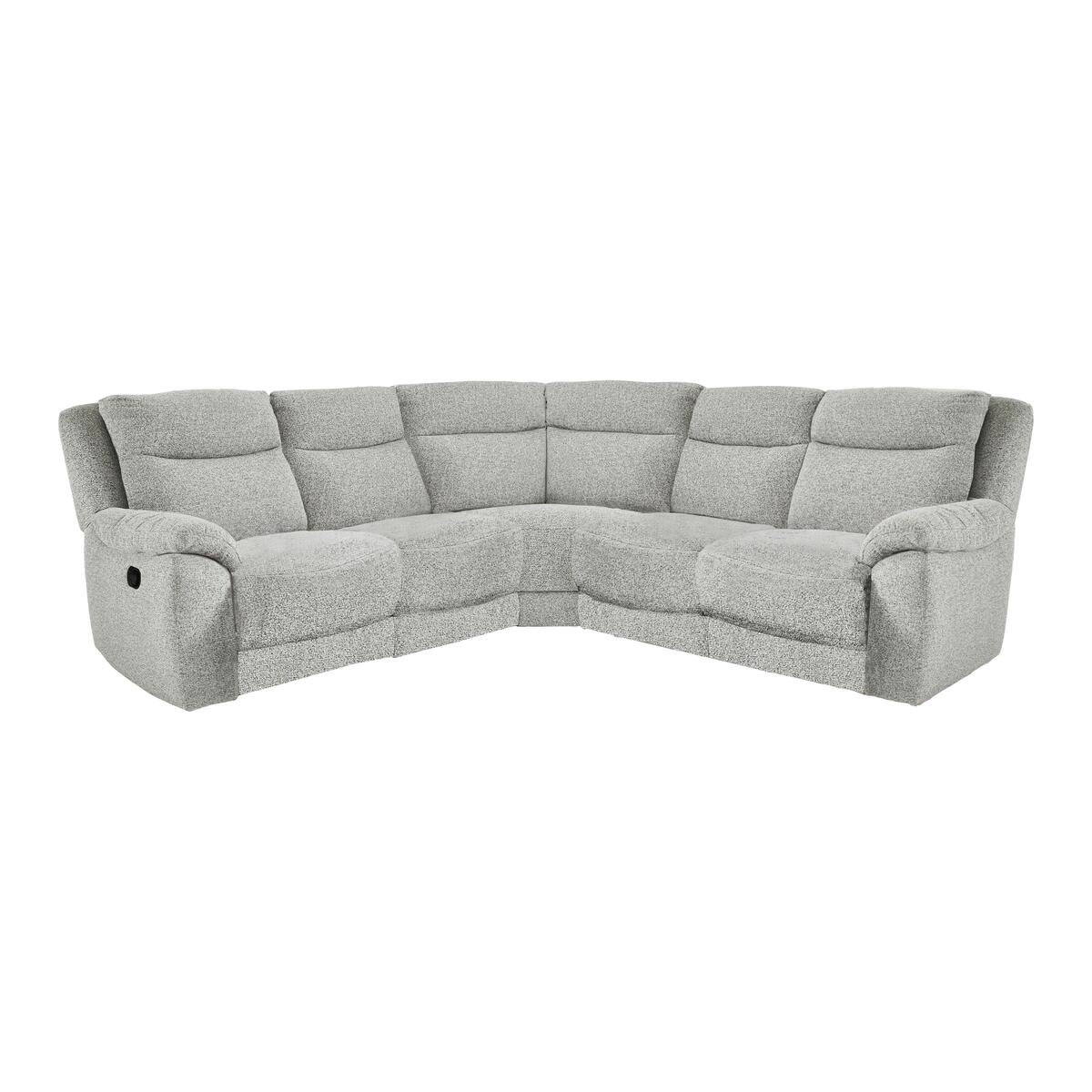 Bounce Fabric Manual Recliner Corner Sofa - Grey