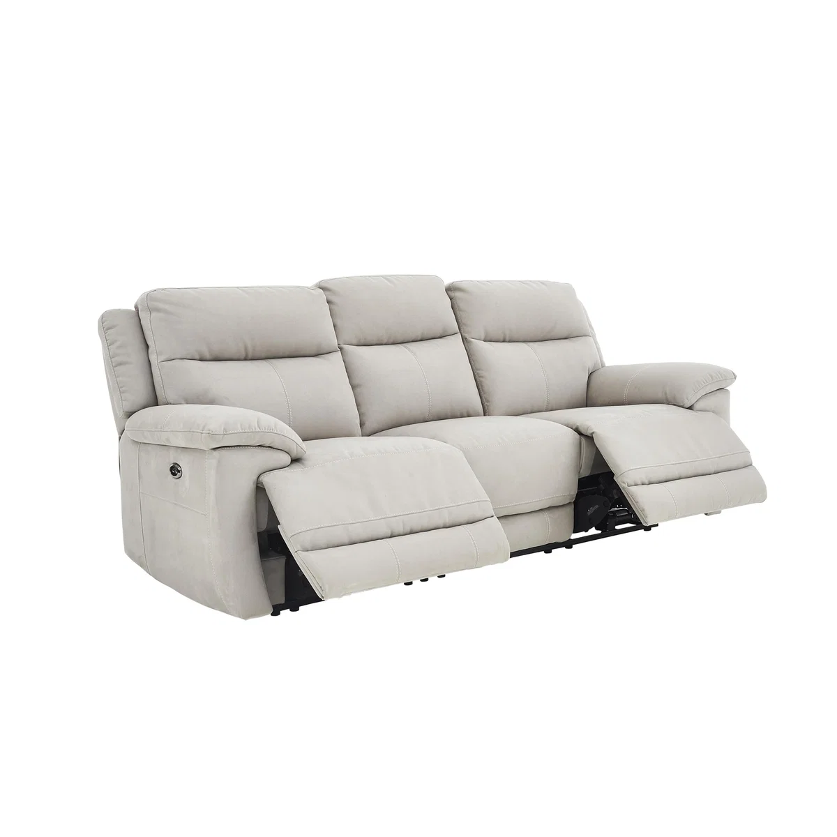 Touch 3 Seater Fabric Manual Recliner Sofa - Grey - By Furniture Village – image 4