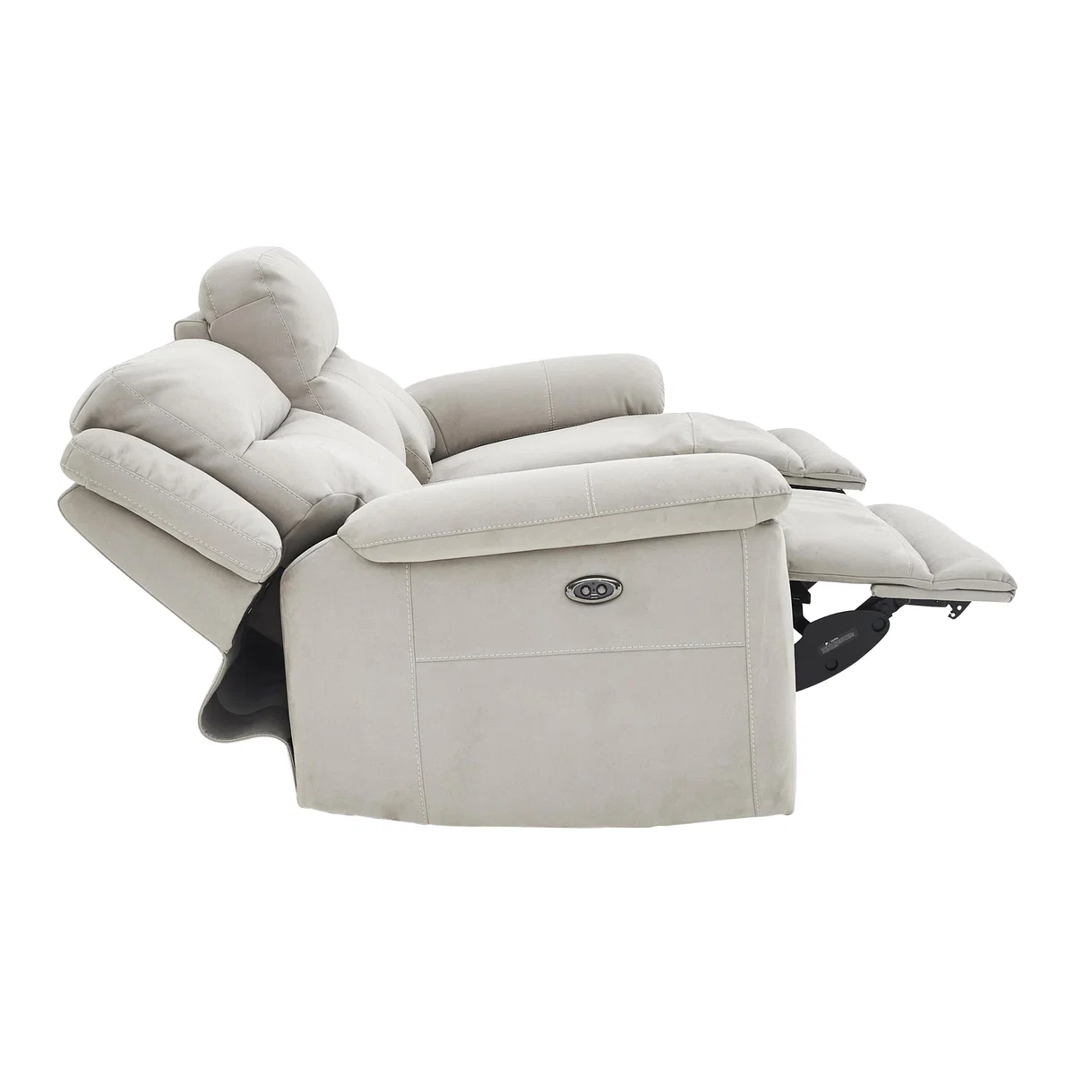Touch 3 Seater Fabric Manual Recliner Sofa - Grey - By Furniture Village – image 2